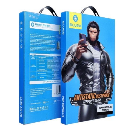 LCD apsauginis stikliukas 5D Mr. Monkey Glass (Strong HD) Apple iPhone 16 Pro juodas