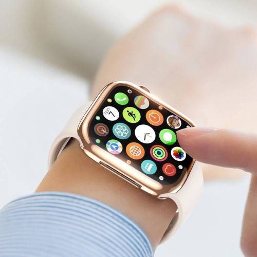 LCD apsauginis stikliukas/dėklas Dux Ducis Samo Apple Watch 44mm rožinis