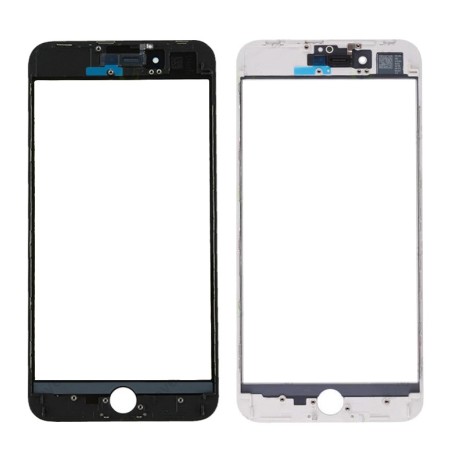 LCD stikliukas Apple iPhone 8 Plus su rėmeliu ir OCA baltas V3