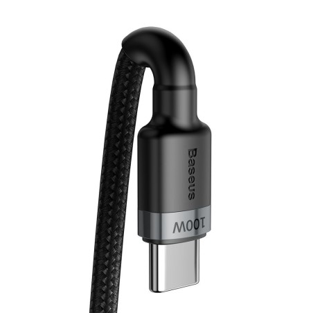 USB kabelis Baseus Cafule PD100W Type-C 2.0m pilkas-juodas CATKLF-ALG1