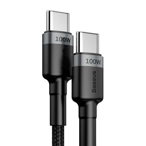 USB kabelis Baseus Cafule PD100W Type-C 2.0m pilkas-juodas CATKLF-ALG1