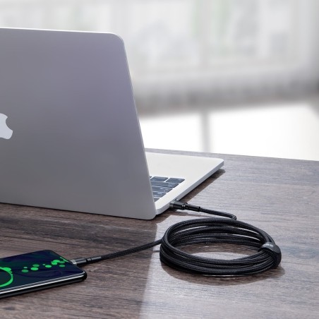USB kabelis Baseus Cafule PD100W Type-C 2.0m pilkas-juodas CATKLF-ALG1