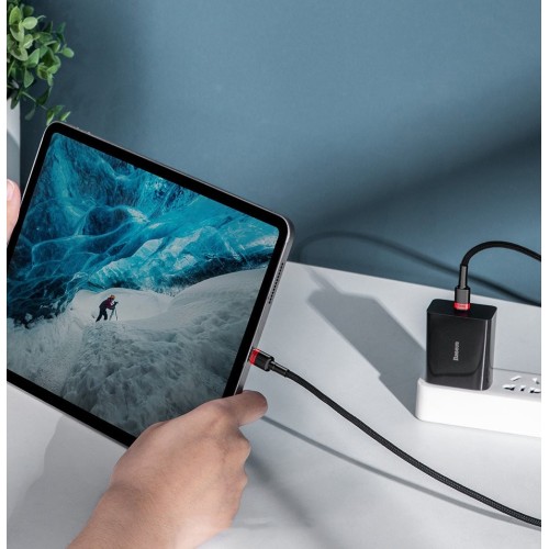 USB kabelis Baseus Cafule PD100W Type-C 2.0m pilkas-juodas CATKLF-ALG1