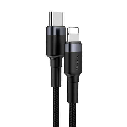 USB kabelis Baseus Cafule PD20W Type-C to Lightning 1.0m pilkas-juodas CATLKLF-G1