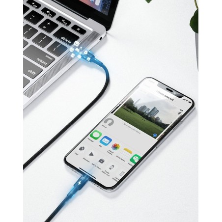 USB kabelis Baseus Cafule PD20W Type-C to Lightning 1.0m pilkas-juodas CATLKLF-G1