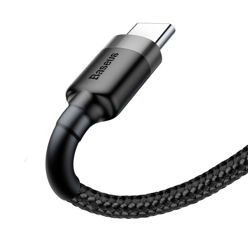 USB kabelis Baseus Cafule Type-C 2.0m 2.0A pilkas-juodas CATKLF-CG1