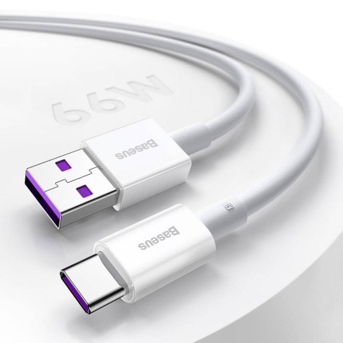 USB kabelis Baseus Superior iš USB į Type-C 66W 2.0m baltas CATYS-A02