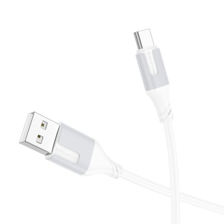 USB kabelis Borofone BX101 USB-A to USB-C 1.0m baltas
