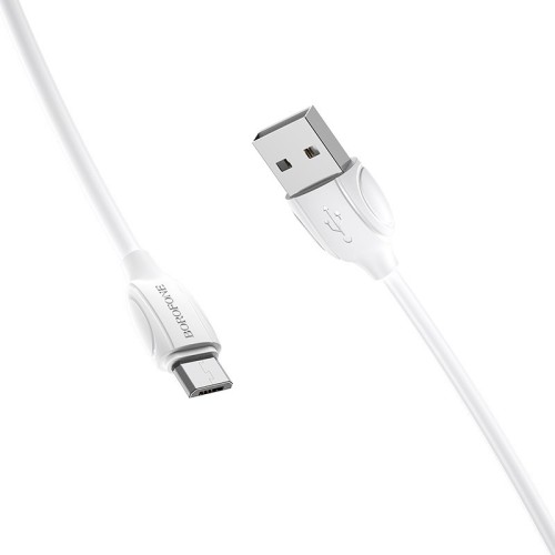 USB kabelis Borofone BX19 USB-A to MicroUSB 1.0m baltas