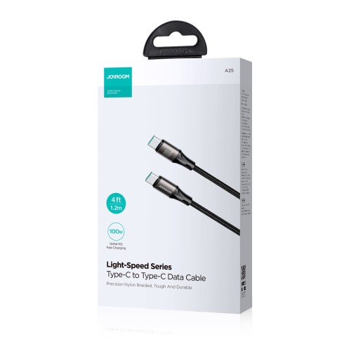 USB kabelis Joyroom SA25-CC5 USB-C to USB-C 100W 1.2m juodas