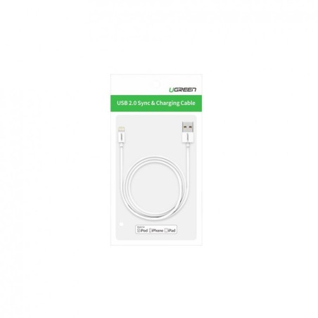 USB kabelis Ugreen US155 MFi USB to Lightning 2.4A 2.0m baltas