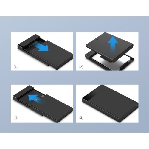 2.5 HDD SSD adapteris Ugreen US221 + 0.5m cable juodas