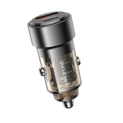 Automobilinis įkroviklis Borofone BZ20 PD20W+QC3.0 38W juodas