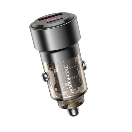 Automobilinis įkroviklis Borofone BZ20 PD20W+QC3.0 38W juodas