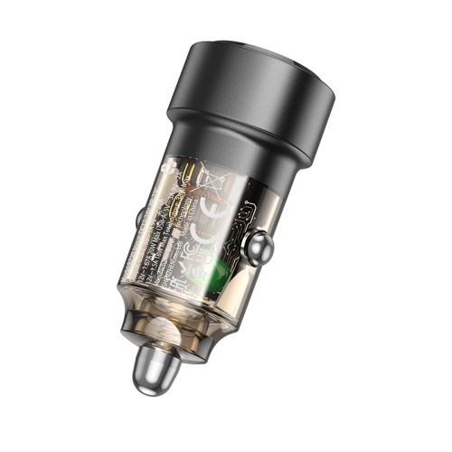 Automobilinis įkroviklis Borofone BZ20 PD20W+QC3.0 38W juodas