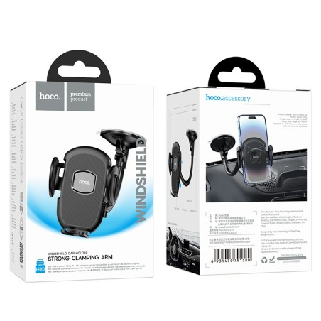 Automobilinis telefono laikiklis Hoco H10 (windshield) juodas