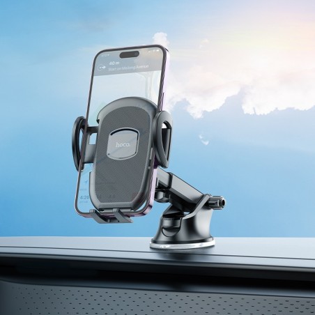 Automobilinis telefono laikiklis Hoco H9 (dashboard) juodas
