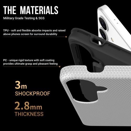 Dėklas Perfectionists Triangle Case Samsung A556 A55 5G sidabrinis