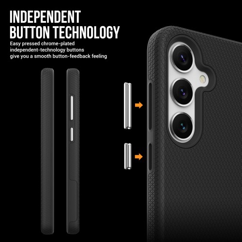 Dėklas Perfectionists Triangle Case Samsung S721 S24 FE juodas