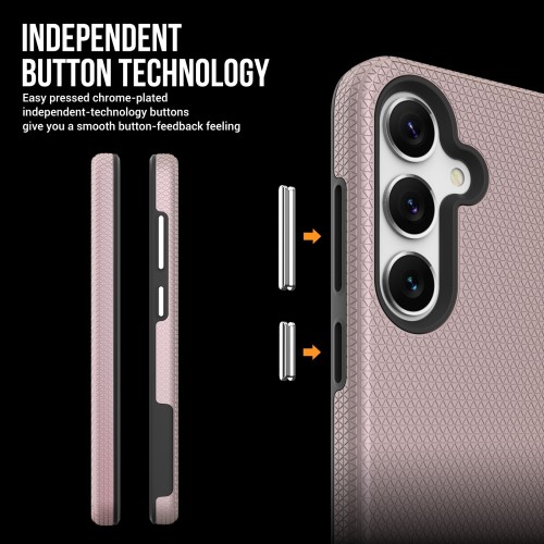 Dėklas Perfectionists Triangle Case Samsung S721 S24 FE rožinio aukso