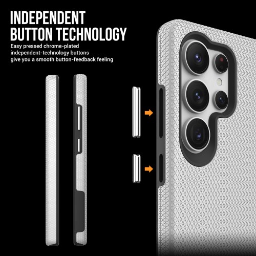 Dėklas Perfectionists Triangle Case Samsung S908 S22 Ultra 5G sidabrinis