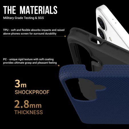 Dėklas Perfectionists Triangle Case Samsung S911 S23 5G tamsiai mėlynas