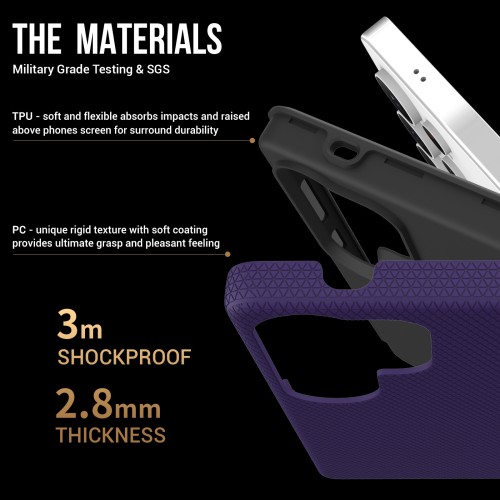Dėklas Perfectionists Triangle Case Samsung S918 S23 Ultra 5G violetinis