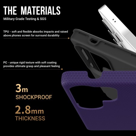Dėklas Perfectionists Triangle Case Samsung S918 S23 Ultra 5G violetinis