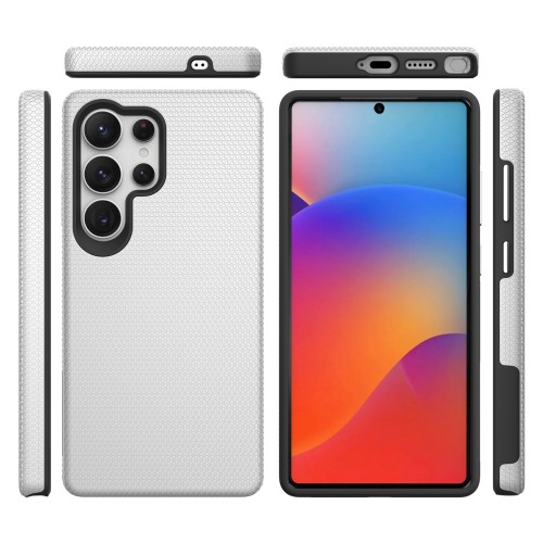 Dėklas Perfectionists Triangle Case Samsung S928 S24 Ultra sidabrinis
