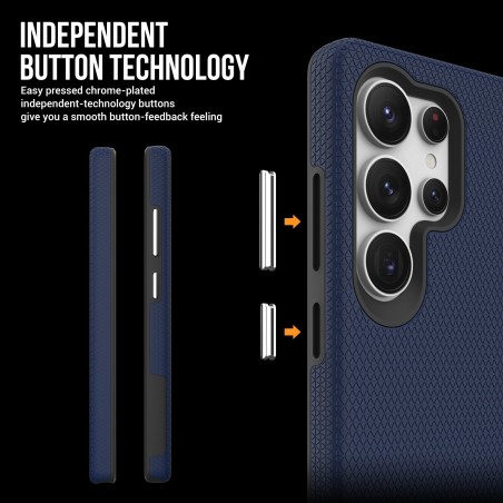 Dėklas Perfectionists Triangle Case Samsung S928 S24 Ultra tamsiai mėlynas
