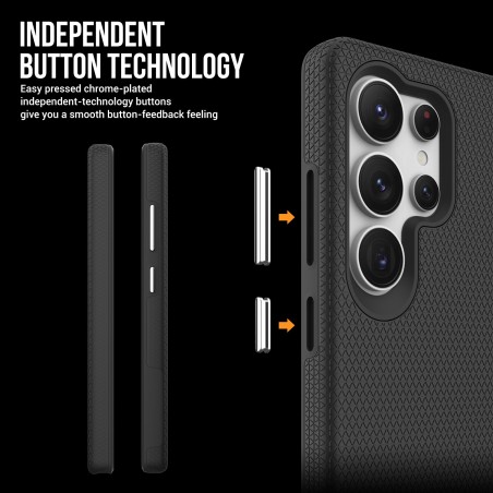 Dėklas Perfectionists Triangle Case Samsung S938 S25 Ultra juodas