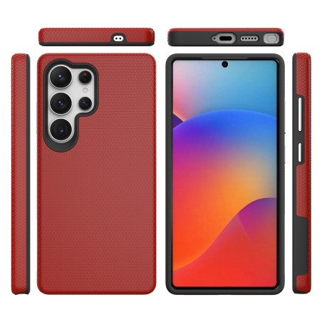 Dėklas Perfectionists Triangle Case Samsung S938 S25 Ultra raudonas