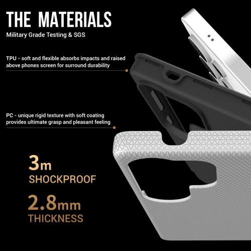 Dėklas Perfectionists Triangle Case Samsung S938 S25 Ultra sidabrinis