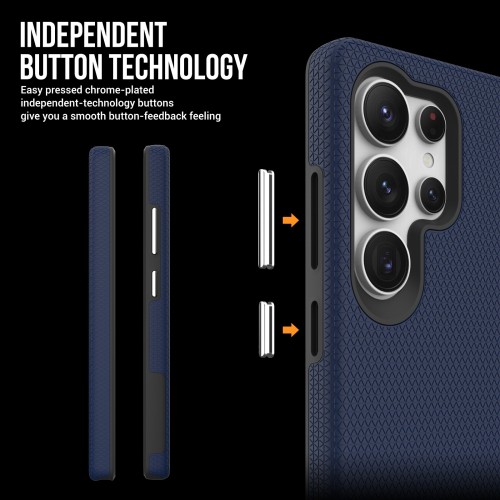 Dėklas Perfectionists Triangle Case Samsung S938 S25 Ultra tamsiai mėlynas