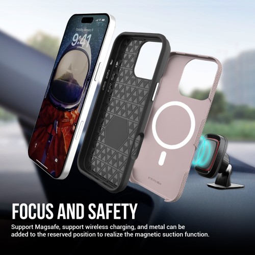Dėklas Perfectionists Triangle Mag Case Apple iPhone 12 Pro Max rožinio aukso