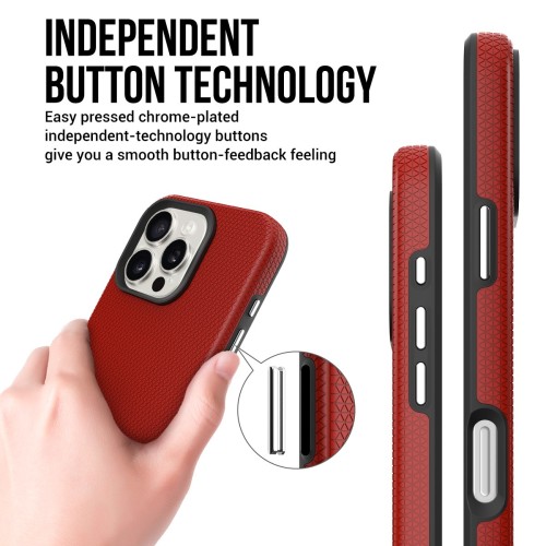 Dėklas Perfectionists Triangle Mag Case Apple iPhone 12/12 Pro raudonas
