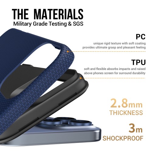 Dėklas Perfectionists Triangle Mag Case Apple iPhone 12/12 Pro tamsiai mėlynas