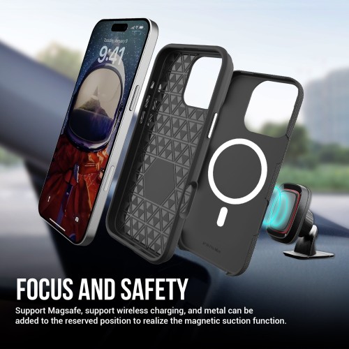 Dėklas Perfectionists Triangle Mag Case Apple iPhone 13 Pro juodas