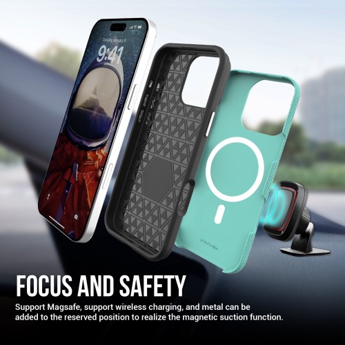 Dėklas Perfectionists Triangle Mag Case Apple iPhone 13 Pro Max žalias