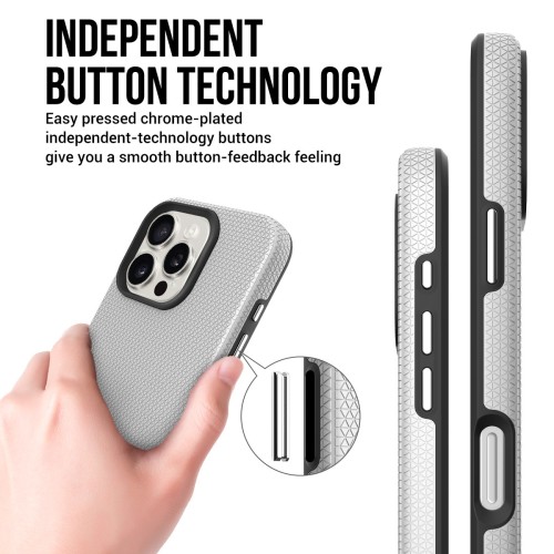 Dėklas Perfectionists Triangle Mag Case Apple iPhone 13 Pro sidabrinis