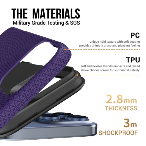 Dėklas Perfectionists Triangle Mag Case Apple iPhone 13 Pro violetinis