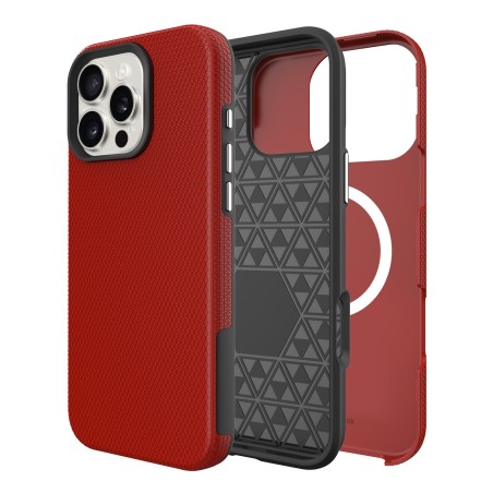 Dėklas Perfectionists Triangle Mag Case Apple iPhone 15 Pro raudonas