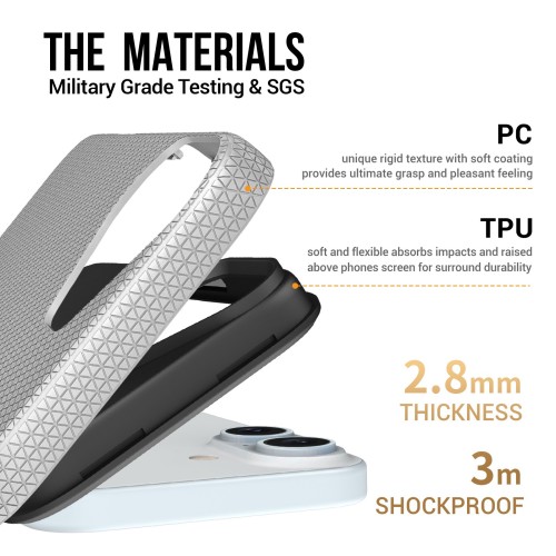 Dėklas Perfectionists Triangle Mag Case Apple iPhone 15 sidabrinis