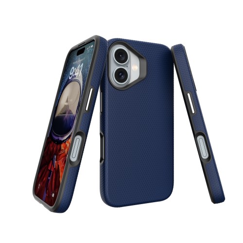 Dėklas Perfectionists Triangle Mag Case Apple iPhone 15 tamsiai mėlynas