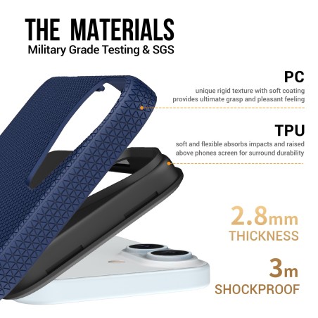 Dėklas Perfectionists Triangle Mag Case Apple iPhone 15 tamsiai mėlynas
