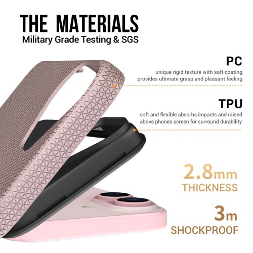 Dėklas Perfectionists Triangle Mag Case Apple iPhone 16 rožinio aukso