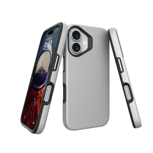 Dėklas Perfectionists Triangle Mag Case Apple iPhone 16 sidabrinis