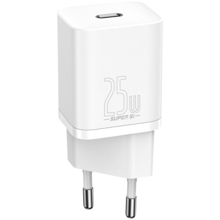 Įkroviklis Baseus Super Si 25W USB-C + USB-C to USB-C cable 1.0m baltas TZCCSUP-L02