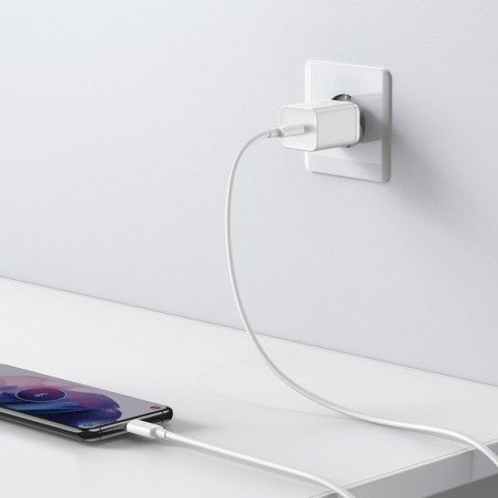 Įkroviklis Baseus Super Si 25W USB-C + USB-C to USB-C cable 1.0m baltas TZCCSUP-L02