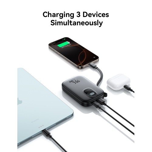 Išorinė baterija Power Bank Joyroom JR-PBF17 22.5W with USB-C cable 10000mAh juoda